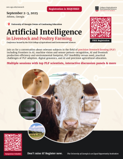 A flyer for the AI in Livestock and Poultry Farming event