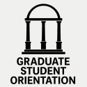 Icon of UGA arch with the text "Graduate Student Orientation"